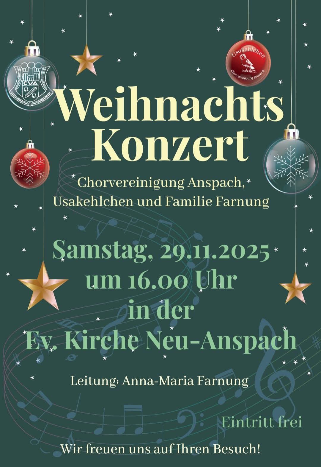 Weihnachtliches Konzert der Chorvereinigung